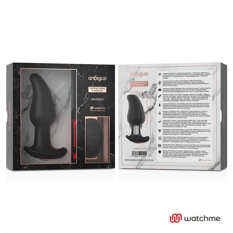 WATCHME REMOTE CONTROL PLUG ANALE VIBRATORE CON ROTAZIONE DI PERLE DI AMADEUS - CHARME VIBE