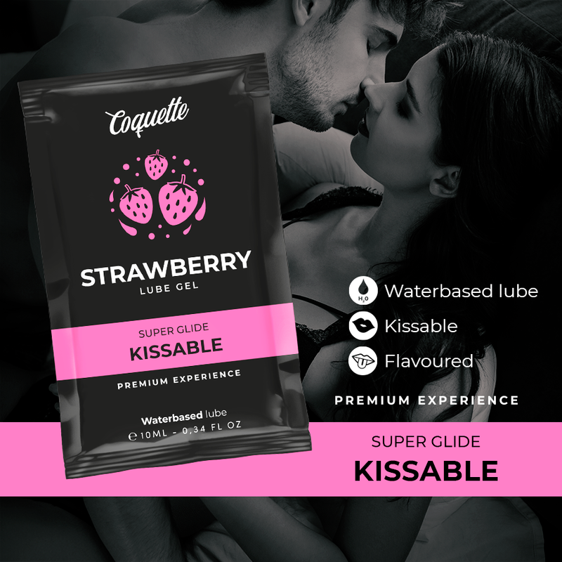 LUBRIFICANTE KISSABLE A BASE ACQUA DI FRAGOLA POCKET 10 ML - CHARME VIBE