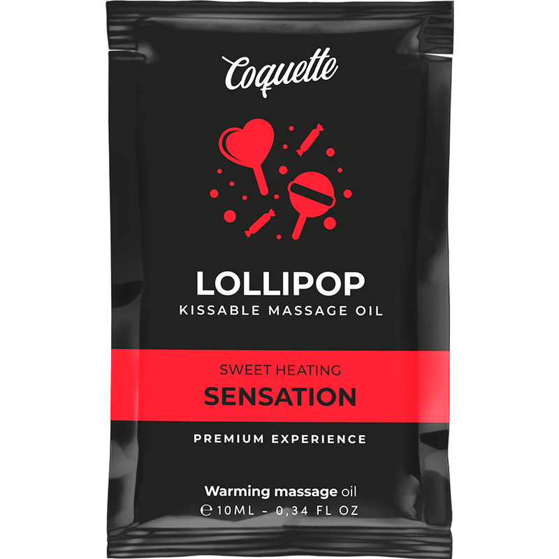 OLIO DA MASSAGGIO POCKET KISSABLE CON EFFETTO CALORE LOLLIPOP 10 ML - CHARME VIBE