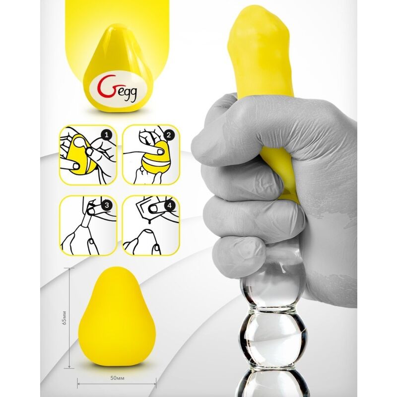 UOVO MASTURBATORE RIUTILIZZABILE GIALLO STRUTTURATO - CHARME VIBE