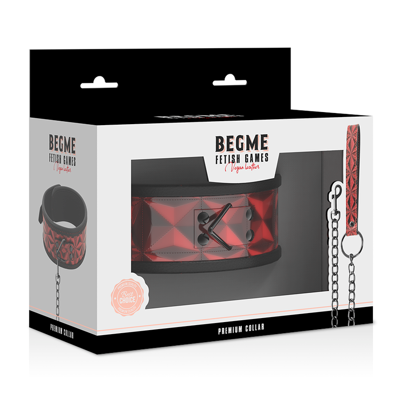 COLLARE IN PELLE VEGANA PREMIUM RED EDITION CON FODERA IN NEOPRENE - CHARME VIBE