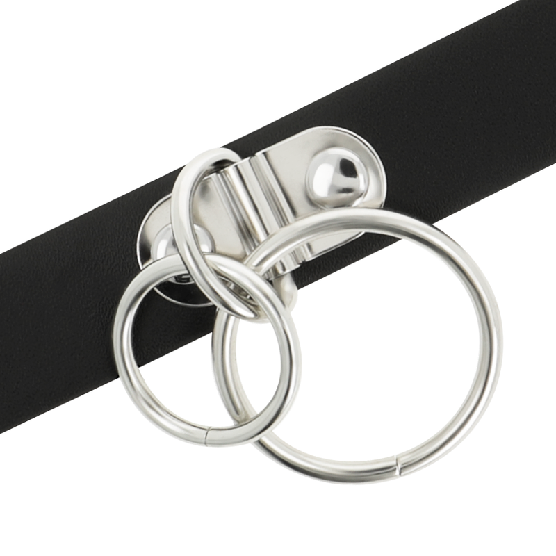 GIROCOLLO IN PELLE VEGANA CON DOPPIO ANELLO - CHARME VIBE