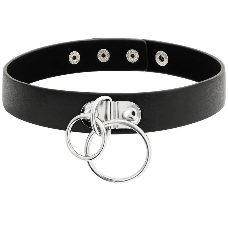 GIROCOLLO IN PELLE VEGANA CON DOPPIO ANELLO - CHARME VIBE