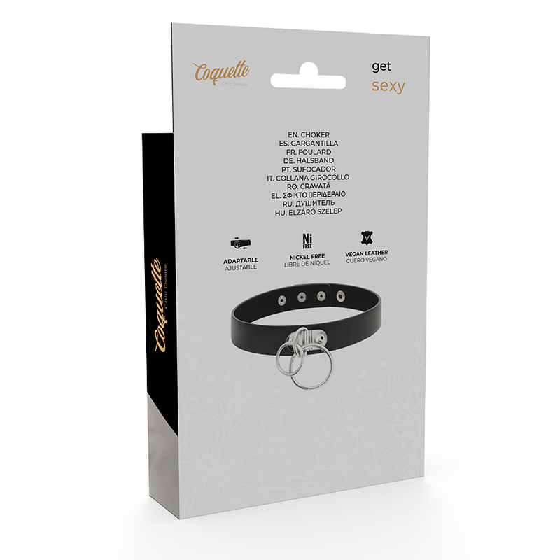 GIROCOLLO IN PELLE VEGANA CON DOPPIO ANELLO - CHARME VIBE