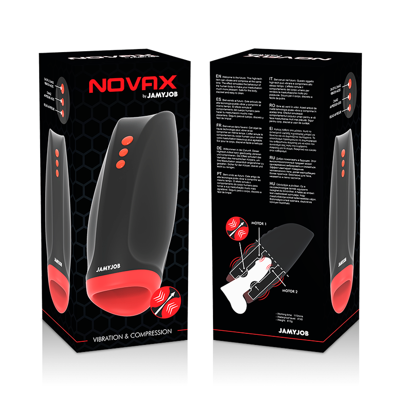 MASTURBATORE NOVAX CON VIBRAZIONE E COMPRESSIONE - CHARME VIBE