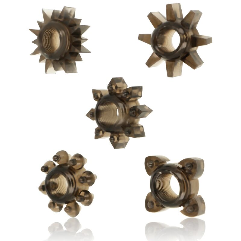 SET DI 5 ANELLI PER TESTICOLI E PENE IN SILICONE - CHARME VIBE