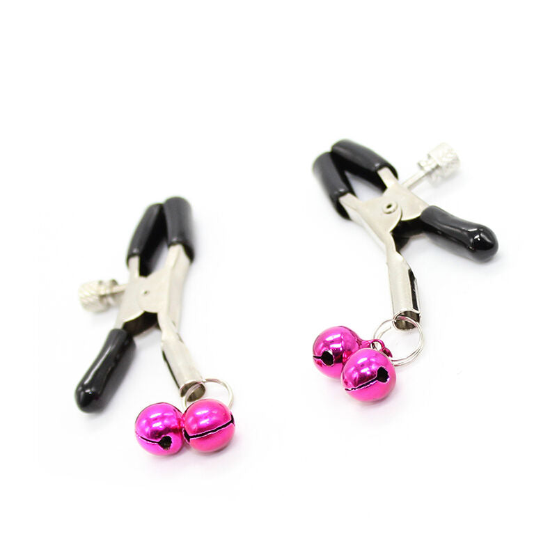 MORSETTI PER CAPEZZOLI CON CAMPANELLA ROSA - CHARME VIBE
