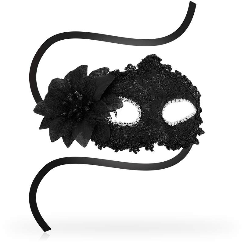 MASCHERE ANTIZAZ STILE VENEZIANO FIORE LATERALE - NERA - CHARME VIBE