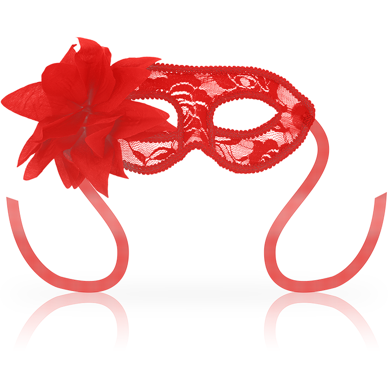 MASCHERE MASCHERE CON PIZZO E FIORE ROSSO - CHARME VIBE