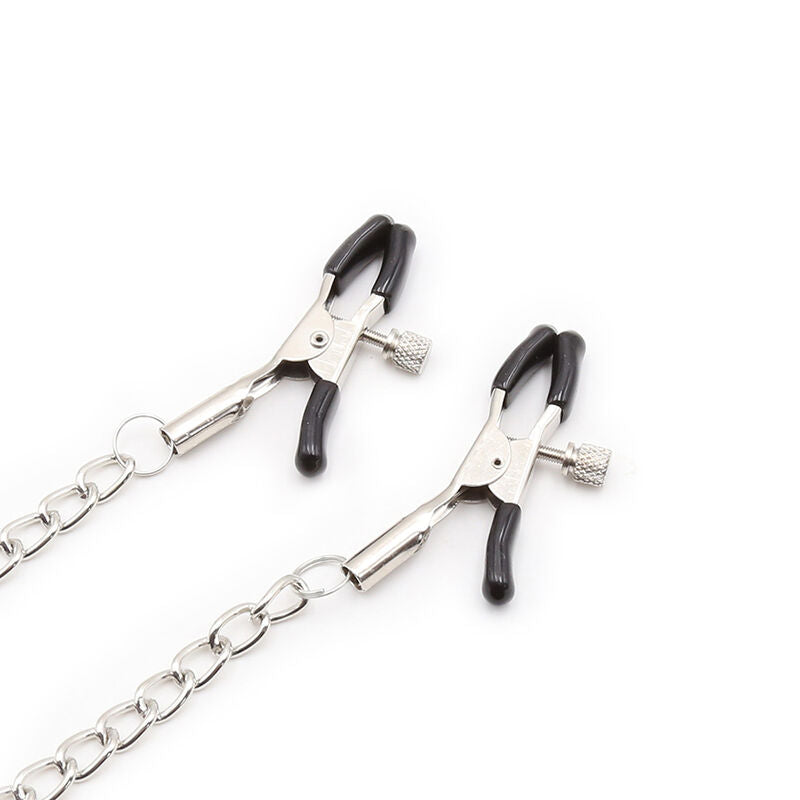 Bavaglio ad anello con catenelle e pinze per capezzoli -CHARME VIBE