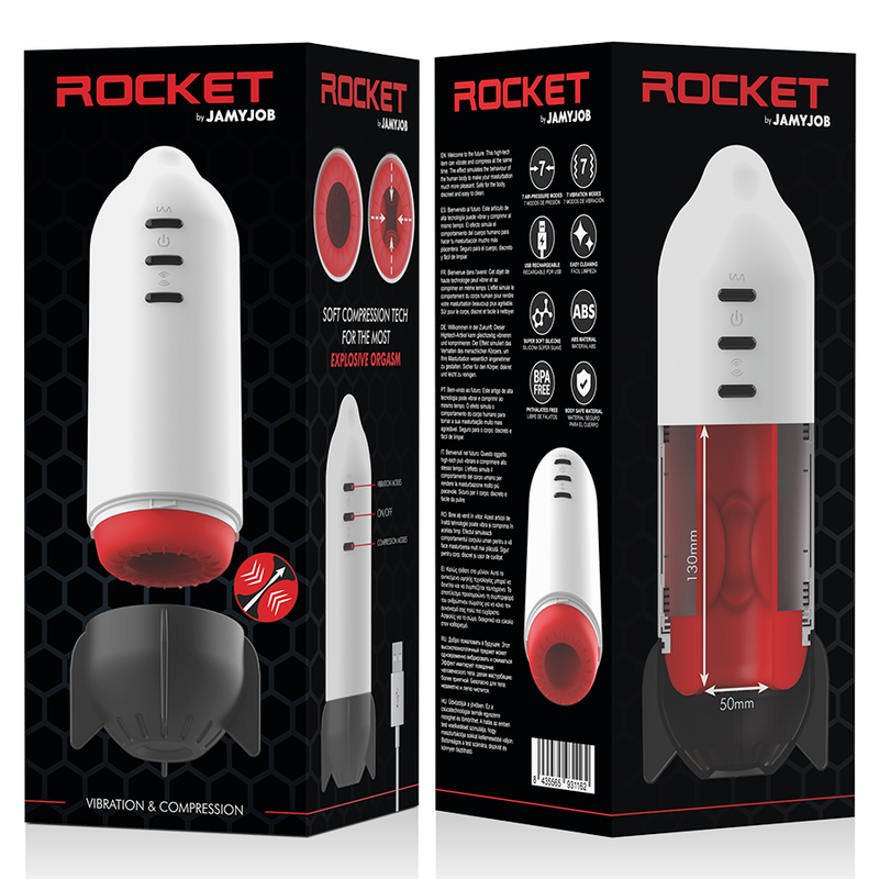 ROCKET MASTURBATOR TECNOLOGIA DI COMPRESSIONE MORBIDA E VIBRAZIONE - CHARME VIBE