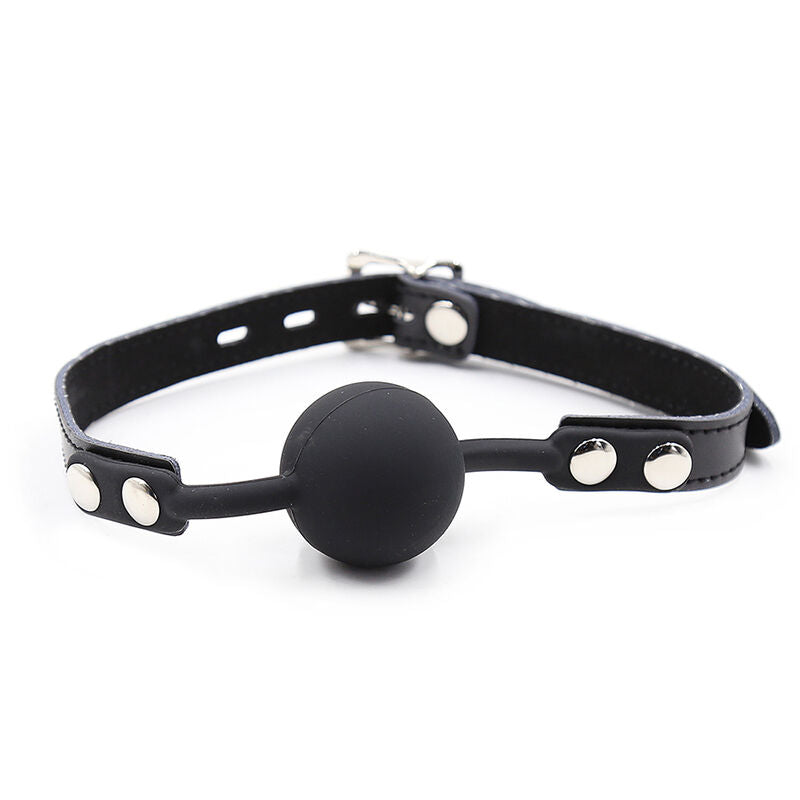 BALL GAG IN SILICONE CON CINTURA IN PELLE (LUCCHETTO INCLUSO) -CHARME VIBE