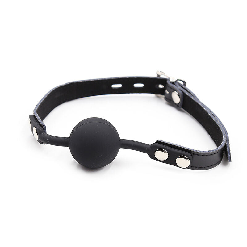 BALL GAG IN SILICONE CON CINTURA IN PELLE (LUCCHETTO INCLUSO) -CHARME VIBE