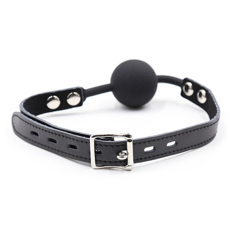 BALL GAG IN SILICONE CON CINTURA IN PELLE (LUCCHETTO INCLUSO) -CHARME VIBE