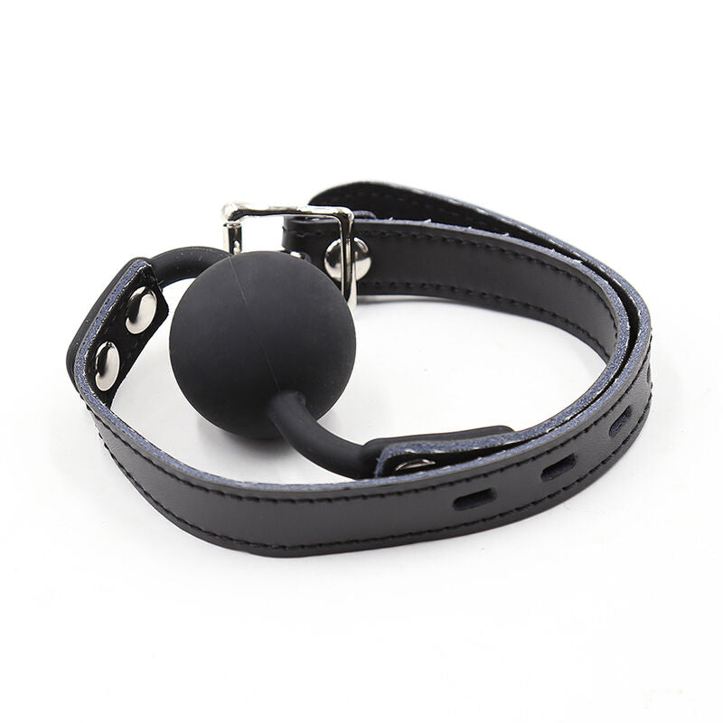 BALL GAG IN SILICONE CON CINTURA IN PELLE (LUCCHETTO INCLUSO) -CHARME VIBE