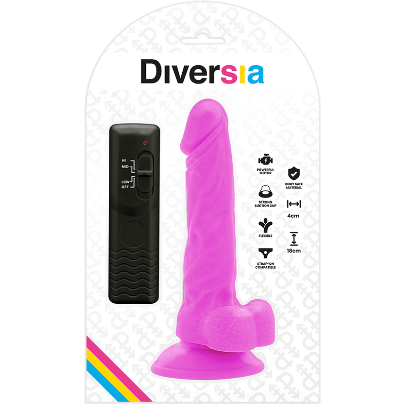 DILDO VIBRANTE FLESSIBILE VIOLA 18 CM O 4 CM - CHARME VIBE