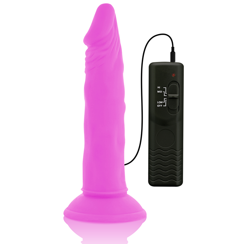 DILDO VIBRANTE FLESSIBILE VIOLA 23 CM O 4.3 CM - CHARME VIBE