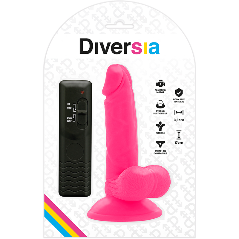 DILDO VIBRANTE FLESSIBILE ROSA 17 CM O 3.3 CM - CHARME VIBE