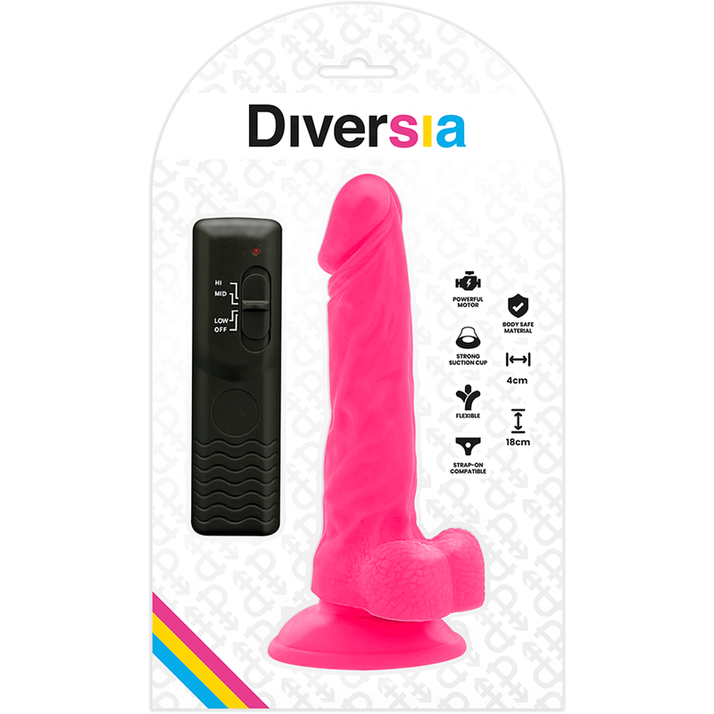 DILDO VIBRANTE FLESSIBILE ROSA 18 CM O 4 CM - CHARME VIBE