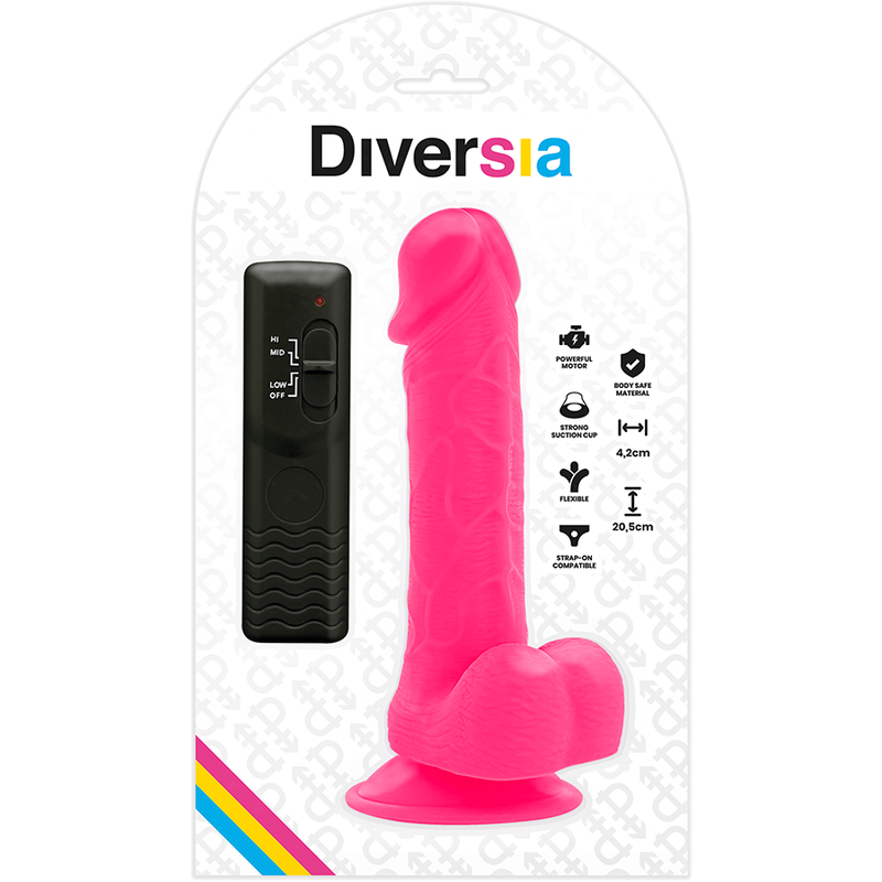 DILDO VIBRANTE FLESSIBILE ROSA 20.5 CM O 4.2 CM - CHARME VIBE