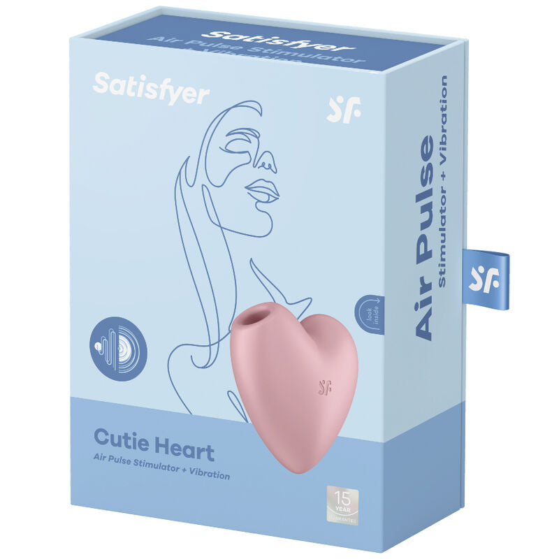 STIMOLATORE E VIBRATORE CUTIE HEART AIR PULSE ROSA - CHARME VIBE