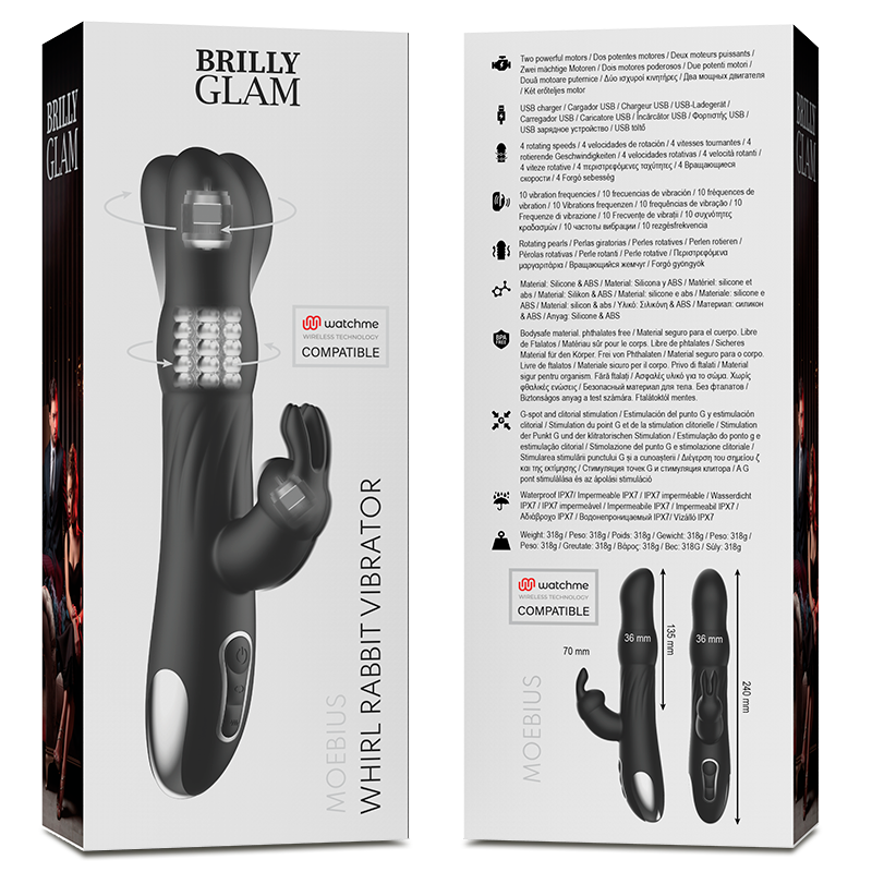 VIBRATORE E ROTATORE CONIGLIO MOEBIUS COMPATIBILE CON LA TECNOLOGIA WIRELESS WATCHME - CHARME VIBE