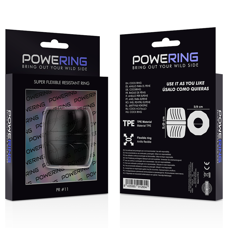ANELLO PER PENE SUPER FLESSIBILE E RESISTENTE 5 CM PR11 NERO - CHARME VIBE