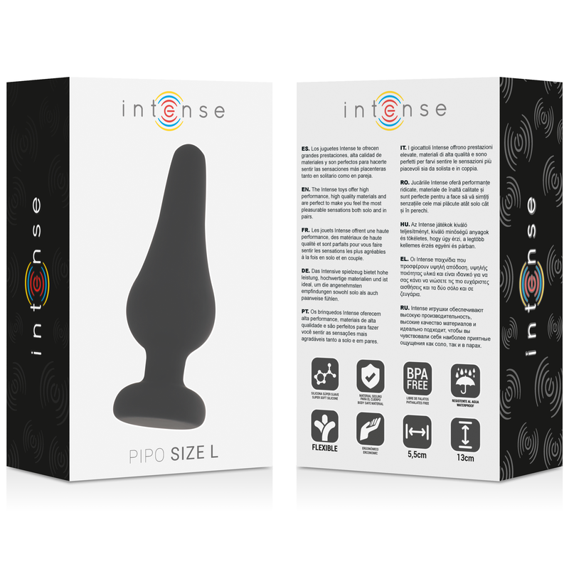 PLUG ANALE PIPO L SILICONE NERO 13 CM - CHARME VIBE