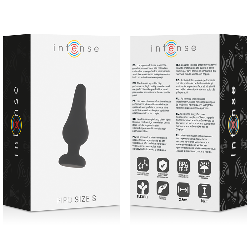 PLUG ANALE PIPO S SILICONE NERO 9,8 CM - CHARME VIBE