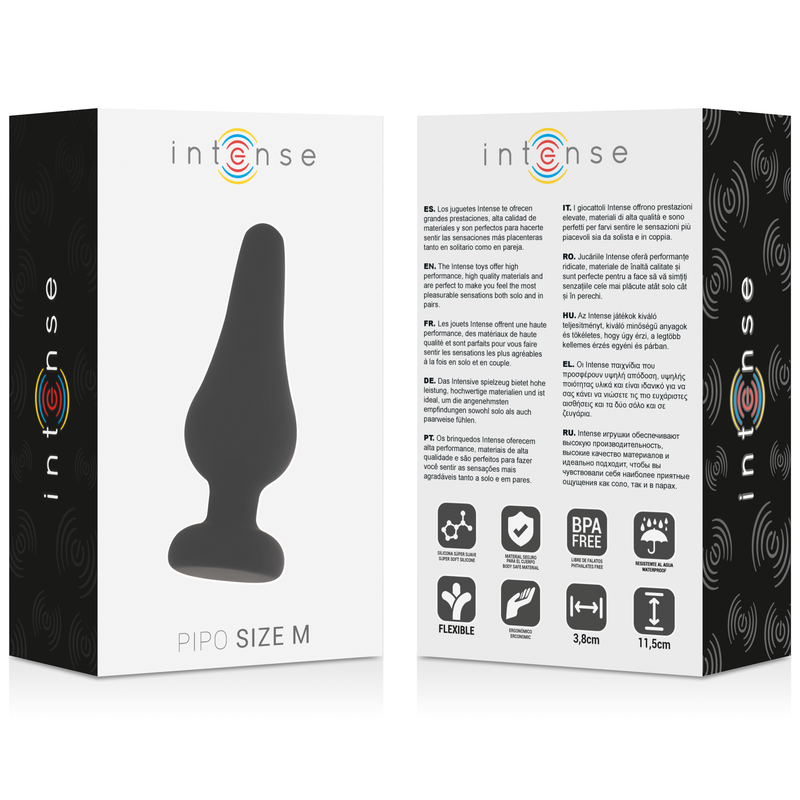 PLUG ANALE PIPO M SILICONE NERO 11 CM - CHARME VIBE
