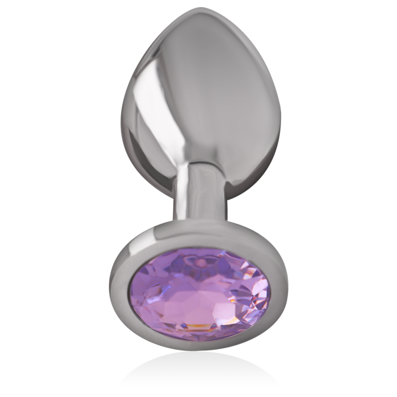 PLUG ANALE IN METALLO ALLUMINIO CON CRISTALLO VIOLA MISURA S - CHARME VIBE