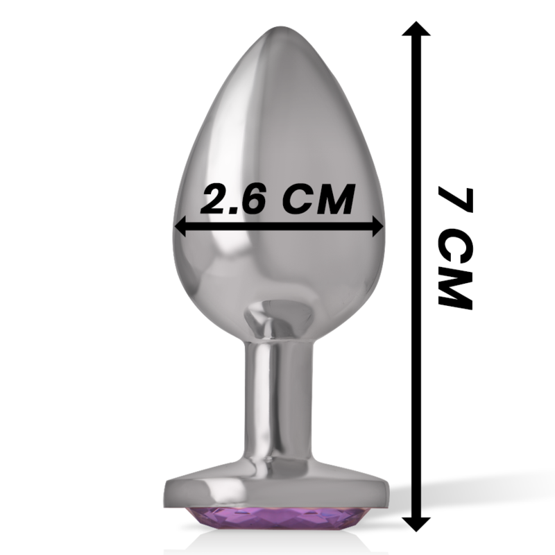 PLUG ANALE IN METALLO ALLUMINIO CON CRISTALLO VIOLA MISURA S - CHARME VIBE