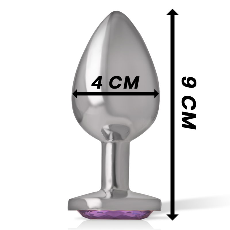 PLUG ANALE IN METALLO ALLUMINIO CON CRISTALLO VIOLA MISURA L - CHARME VIBE