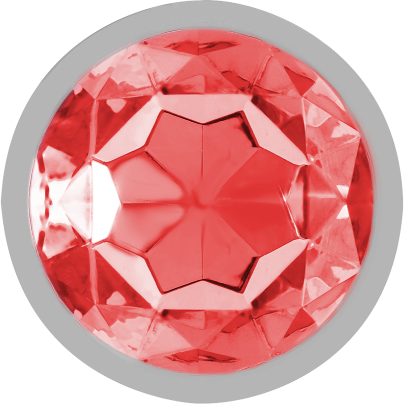PLUG ANALE IN METALLO ALLUMINIO CON CRISTALLO ROSSO MISURA L - CHARME VIBE