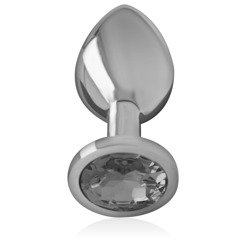 PLUG ANALE IN METALLO ALLUMINIO CON CRISTALLO NERO TAGLIA S - CHARME VIBE