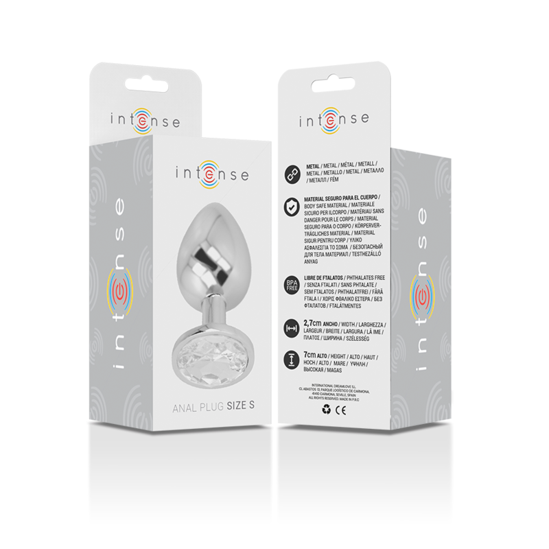 PLUG ANALE IN METALLO ALLUMINIO CON CRISTALLO ARGENTO MISURA S - CHARME VIBE