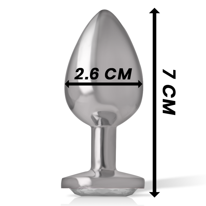 PLUG ANALE IN METALLO ALLUMINIO CON CRISTALLO ARGENTO MISURA S - CHARME VIBE