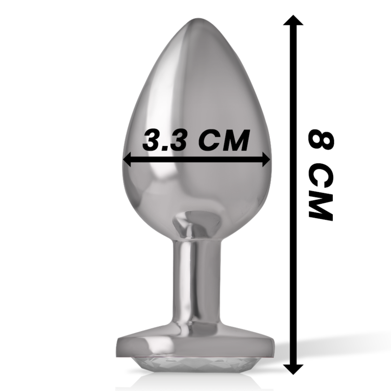 PLUG ANALE IN METALLO ALLUMINIO CON CRISTALLO ARGENTO TAGLIA M - CHARME VIBE