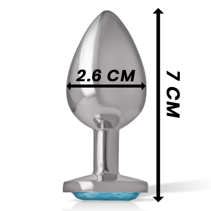 PLUG ANALE IN METALLO ALLUMINIO CON CRISTALLO BLU TAGLIA S - CHARME VIBE