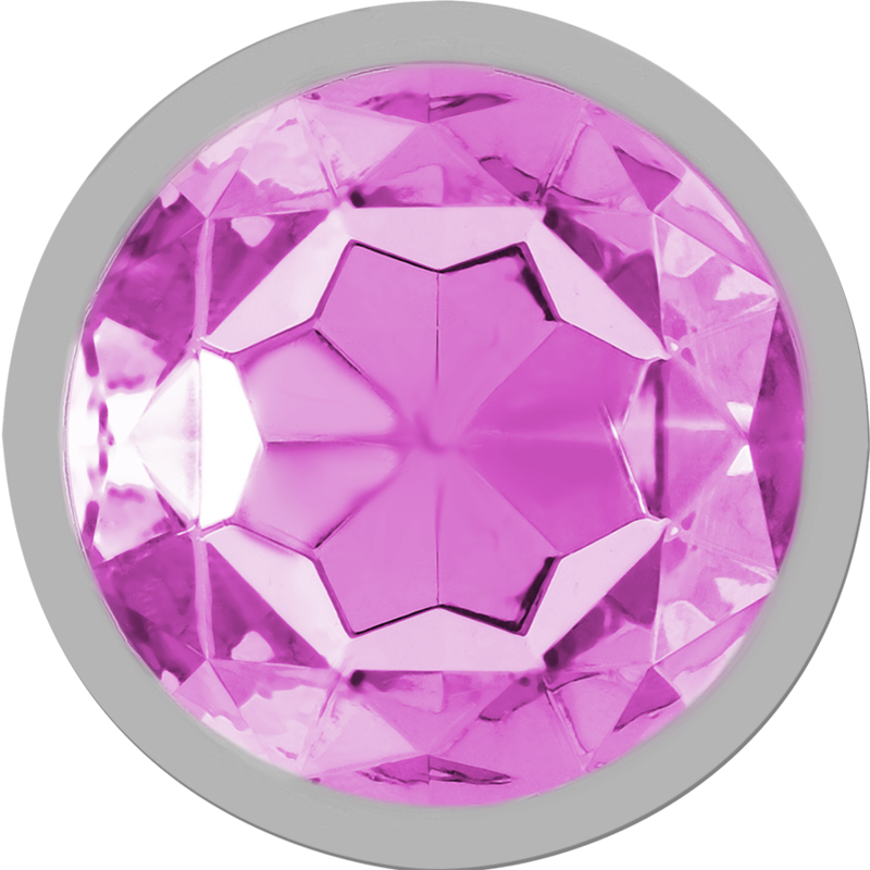 PLUG ANALE IN METALLO ALLUMINIO CON CRISTALLO ROSA TAGLIA S - CHARME VIBE