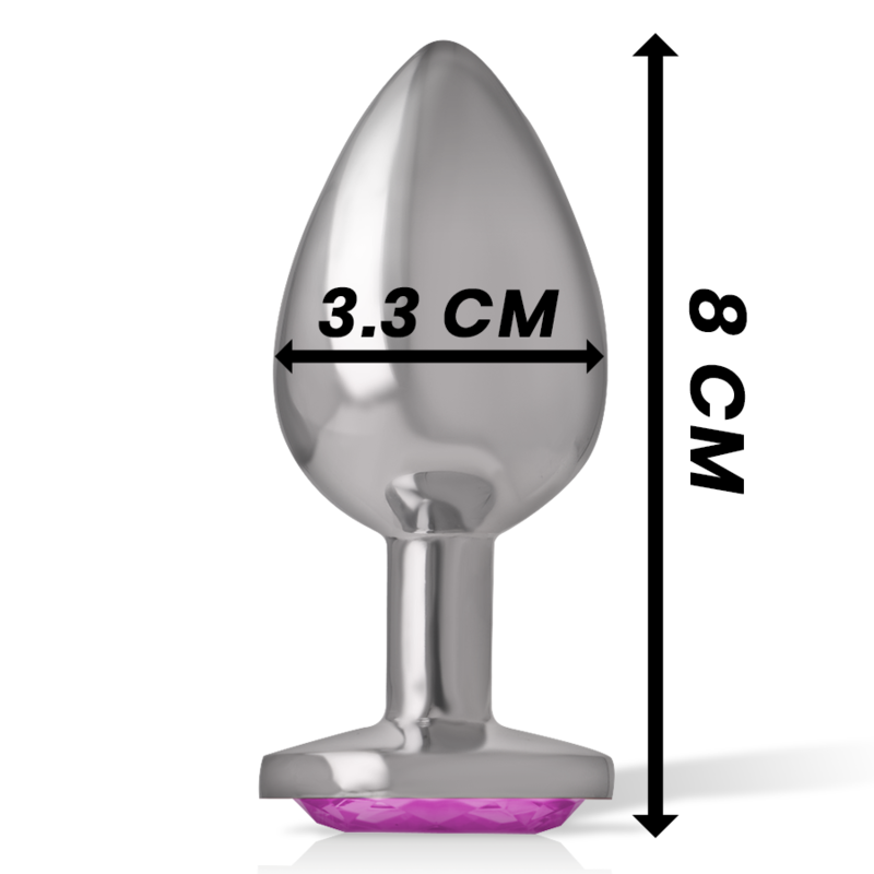 PLUG ANALE IN METALLO ALLUMINIO CON CRISTALLO ROSA TAGLIA M - CHARME VIBE