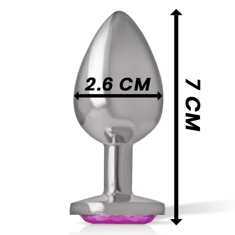 PLUG ANALE IN METALLO ALLUMINIO CON CRISTALLO ROSA TAGLIA S - CHARME VIBE