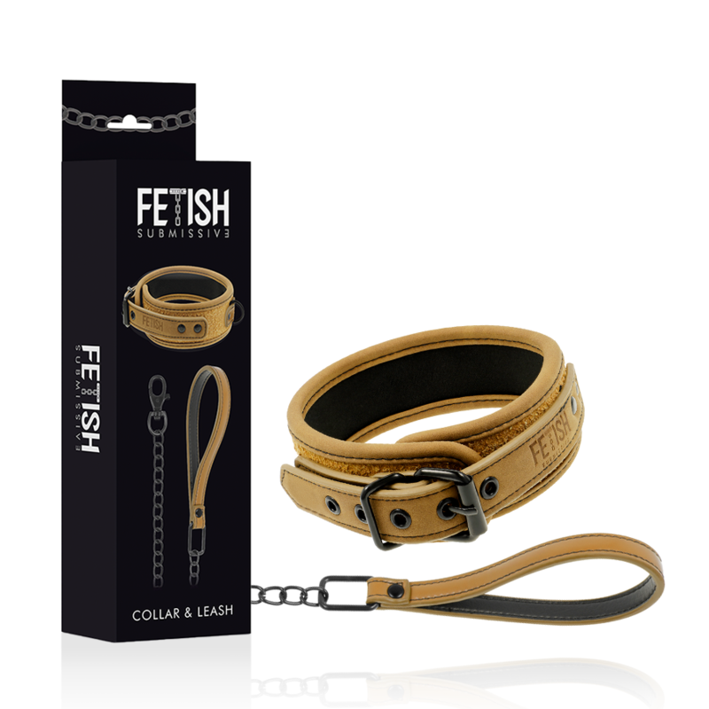 FETISH SUBMISSIVE ORIGEN - COLLANA FODERATA IN NEOPRENE CON CATENA - CHARME VIBE