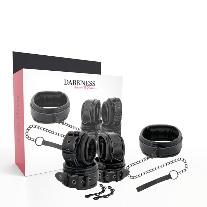 MANETTE E COLLETTO IN PELLE NERA - CHARME VIBE