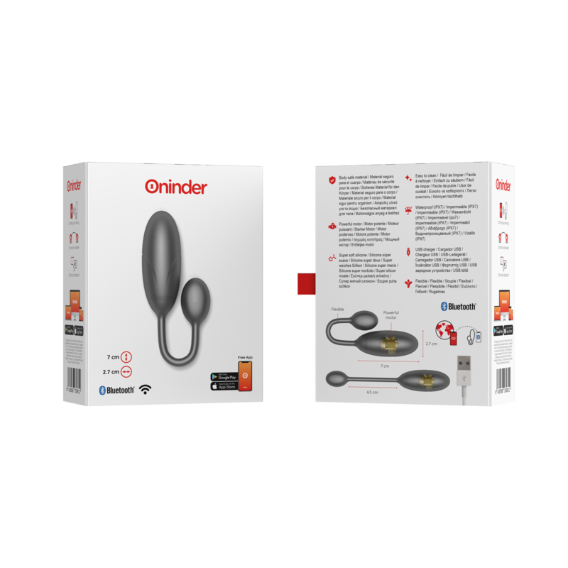 UOVO VIBRANTE DENVER NERO 7 X 2,7 CM APP. GRATUITA - CHARME VIBE