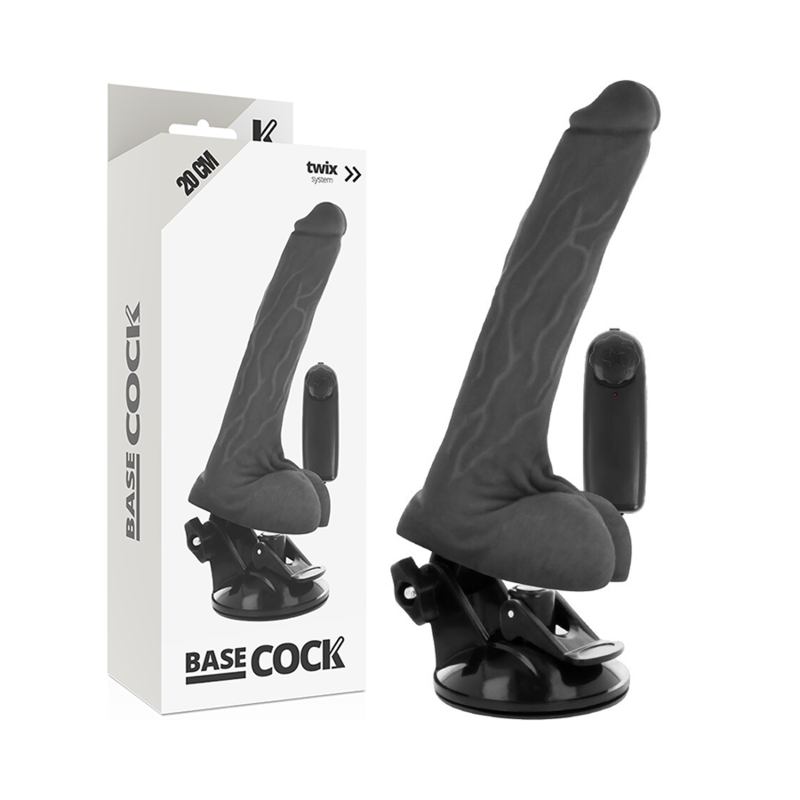 VIBRATORE REALISTICO TELECOMANDO NERO CON TESTICOLI 20 CM O 4 CM - CHARME VIBE