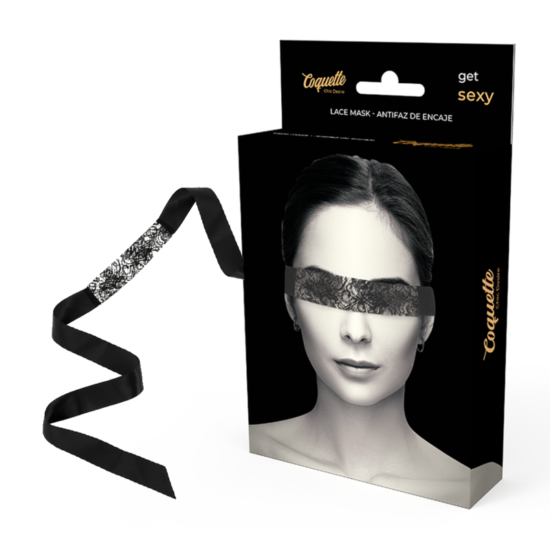 MASCHERA IN PIZZO NERO CON NASTRO - CHARME VIBE