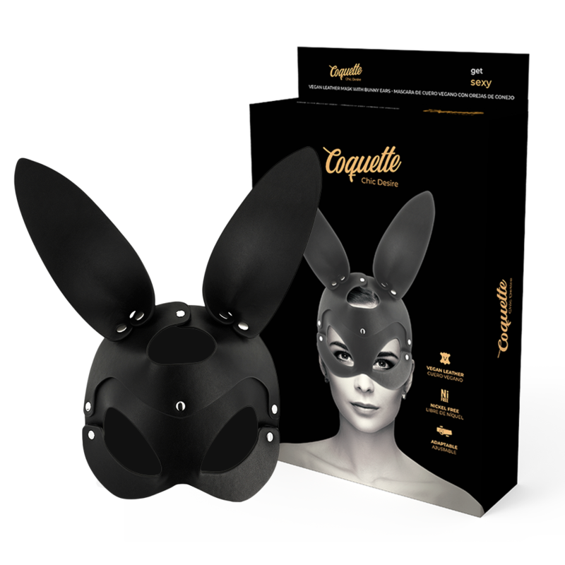 MASCHERA VEGANA IN PELLE CON ORECCHIE DI CONIGLIO - CHARME VIBE