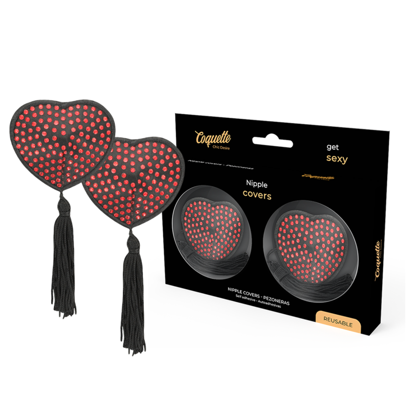COPRI CAPEZZOLI CUORE NERO / ROSSO