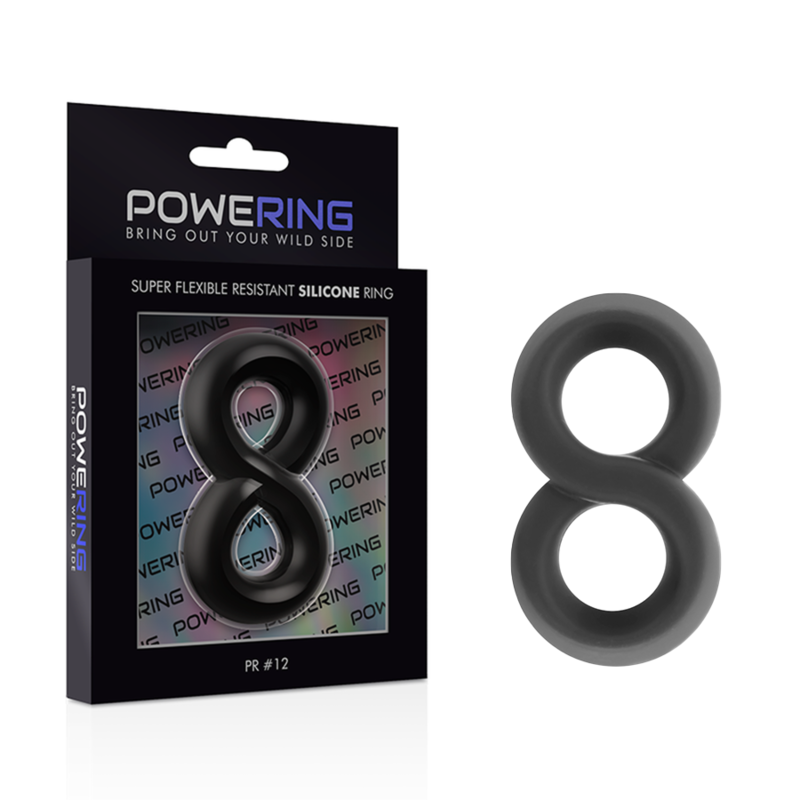 ANELLO PER PENE E TESTICOLI SUPER FLESSIBILE E RESISTENTE PR12 NERO - CHARME VIBE